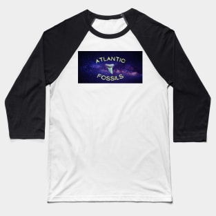 Outer Space Galaxy Purple Nautical Light Blue Atlantic Fossils Shark Tooth Print Baseball T-Shirt